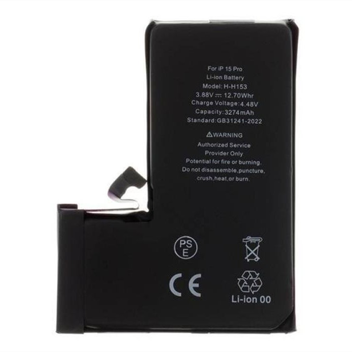 iPhone 15 Pro Battery Li-Ion 3.85V 3274mAh A3011 (Standard) ( MOQ:50 pieces)