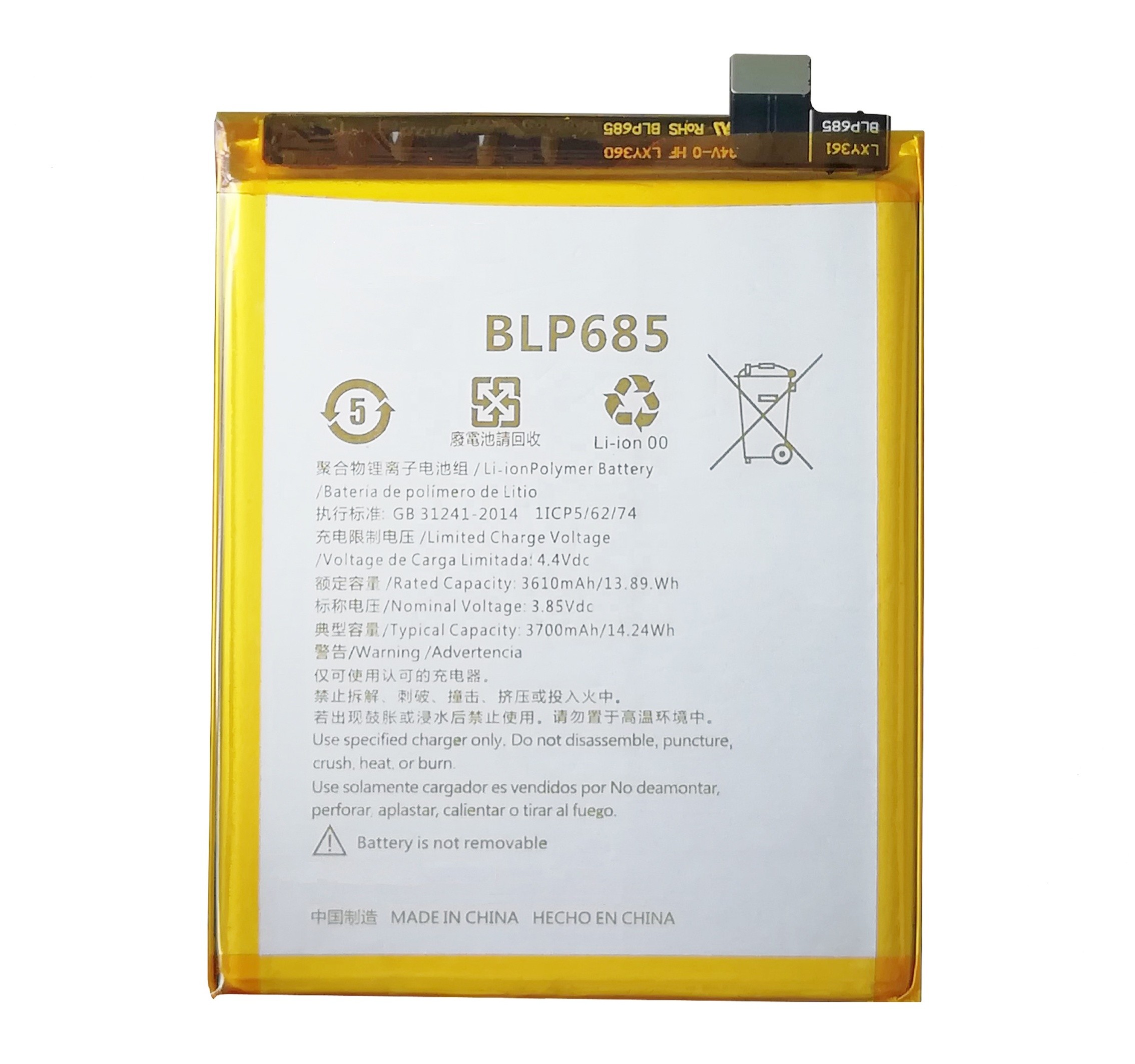 Oneplus 6T A6010 6013 Battery BLP685 3700mAh 1031100006 (MOQ:50 pcs) 