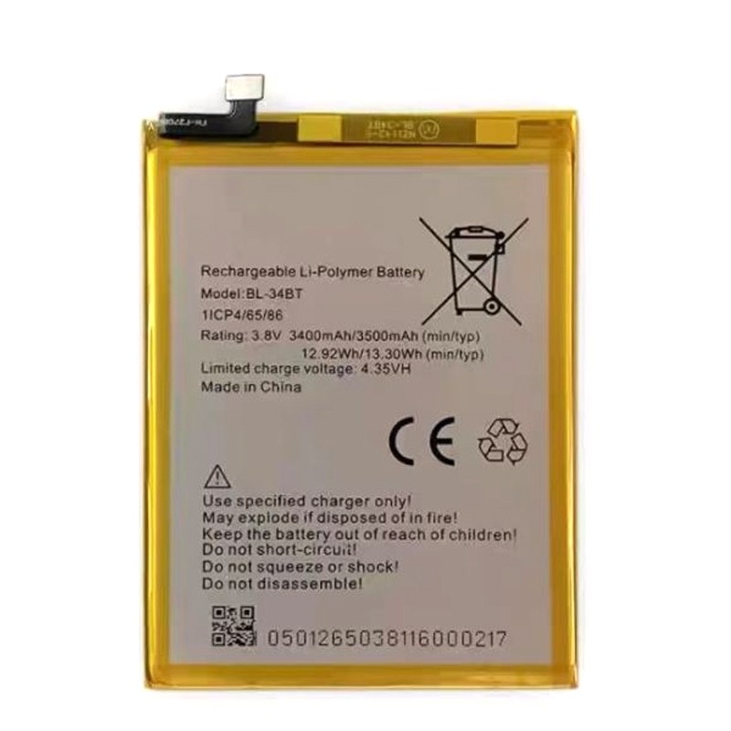 Tecno Spark 2 KA7 Battery BL-34BT 3500mAh (MOQ:50 pcs)